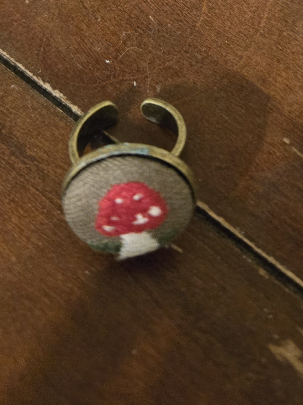 NATURAL LIFE Red Mushroom Adjustable Ring